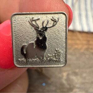 vintage tie tack Gold and silver  Tone deer buck Unique